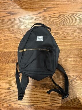 Herschel Supply Company Black Mini Backpack with Gold Zipper